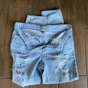 Forever 21 straight leg distressed jeans